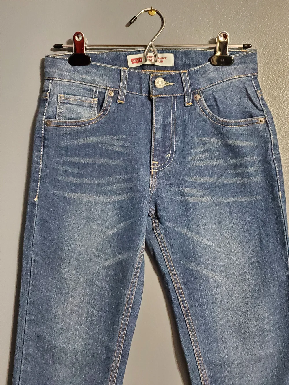 Levi's 511 Boys Blue Slim Straight Jeans Adjustable Waist Size 14